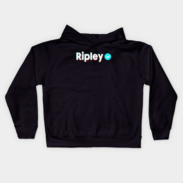 Ripley Name Verify Blue Check Ripley Name Gift Kids Hoodie by Aprilgirls